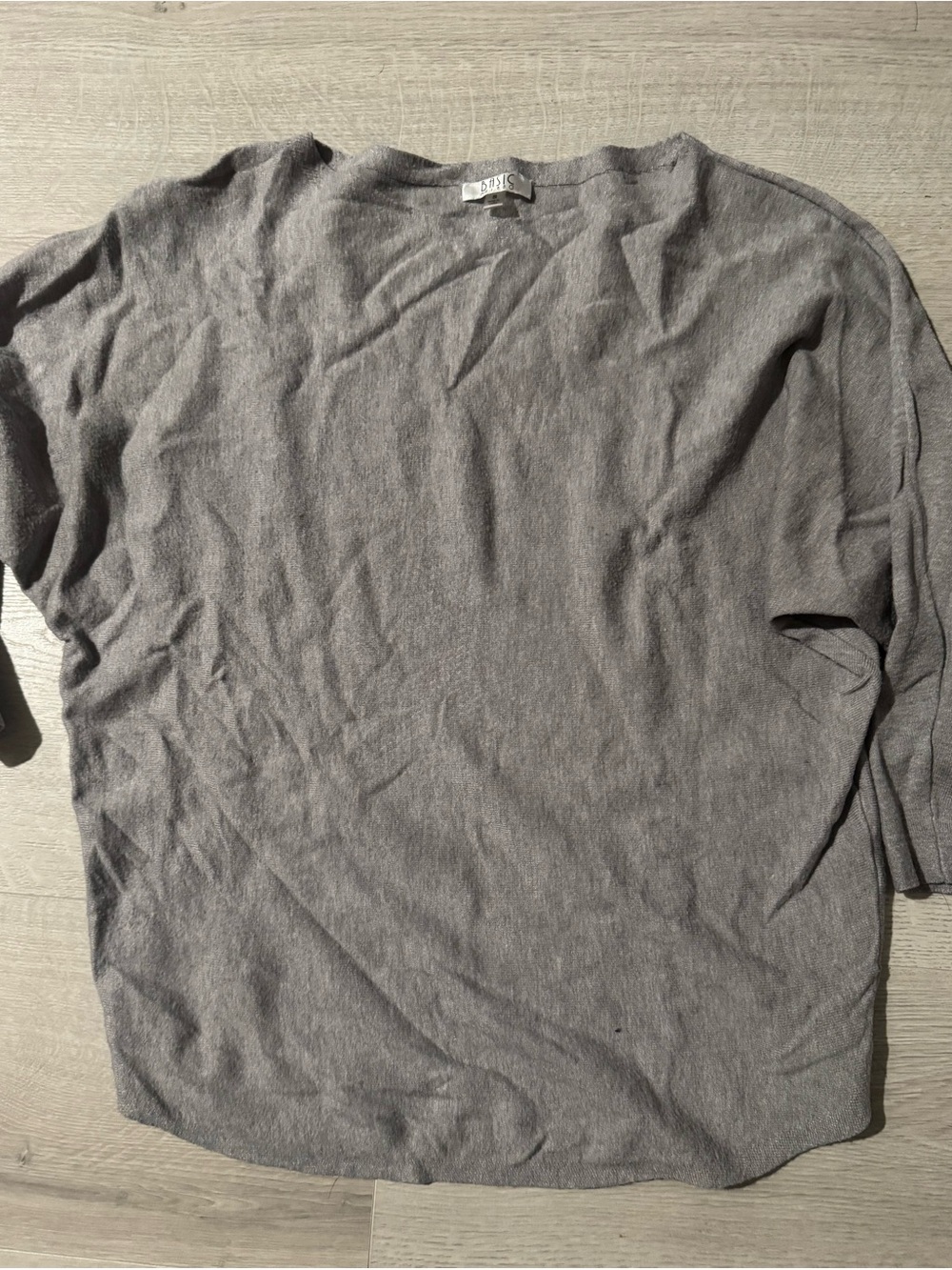 GUC Milano Basic | Gray Dolman Knit Top | 3/4 Sleeve Sweater | sz S
